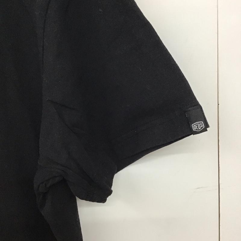 デウスエクスマキナ DEUS EX MACHINA Tシャツ 半袖 半袖カットソー プリントTシャツ クルーネックカットソー L ロゴ、文字 黒 / ブラック /  メンズ USED 古着 中古 10135927