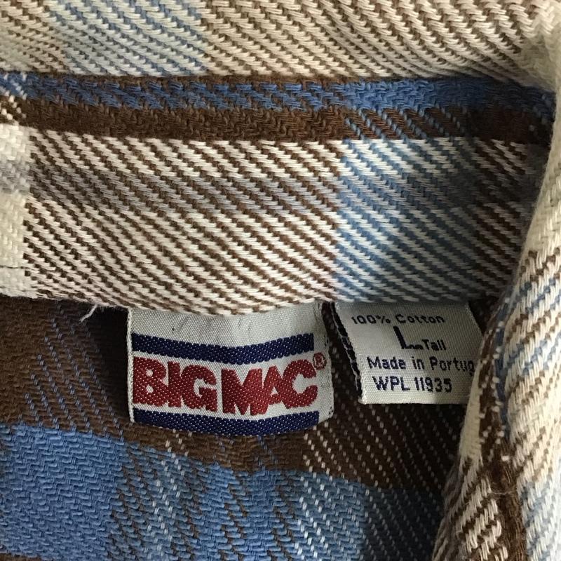 ビックマック BIGMAC シャツ、ブラウス 長袖 長袖シャツ カラーシャツ ポケットシャツ 長袖カットソー チェックシャツ 80s ポルトガル製 L チェック マルチカラー / マルチカラー /  メンズ USED 古着 中古 10119914