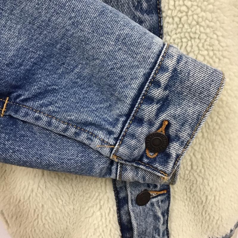 リーバイストラウスアンドコー Levi Strauss & co. ジャケット、上着 ジャケット、ブレザー デニムジャケット Gジャン カジュアルジャケット アウター ボア L 無地 白 / ホワイト / X インディゴ / インディゴ /  メンズ USED 古着 中古 10109768