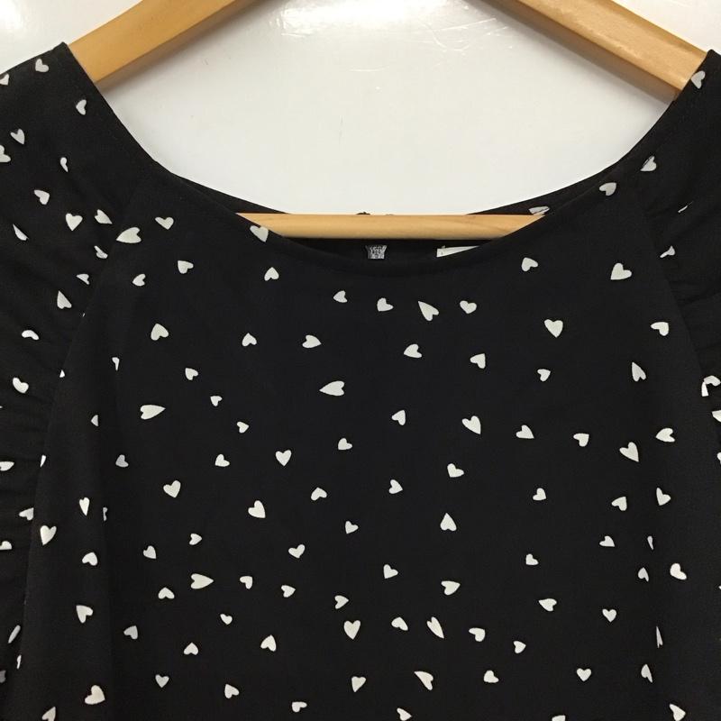 スピック＆スパン Spick & Span ワンピース ロングスカート 長袖ロングワンピース フレアスカート 総柄 38 プリント 黒 / ブラック /  レディース USED 古着 中古 10147901