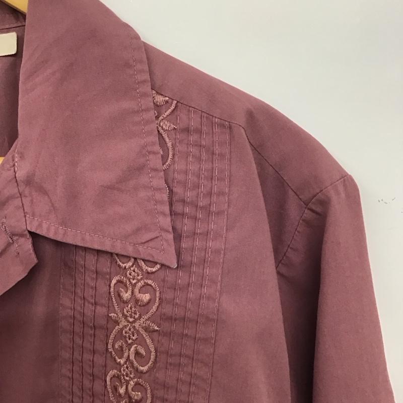 古着 USED シャツ、ブラウス 半袖 半袖シャツ 刺繍シャツ ポケットシャツ キューバシャツ 刺繍 紫 / パープル /  メンズ USED 古着 中古 10140098