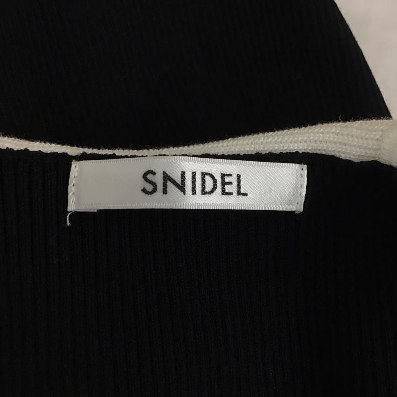 スナイデル SNIDEL ニット、セーター 半袖 SWNT222082 ニットカラーニットプルオーバー ノースリーブニット 無地 白 / ホワイト / X 黒 / ブラック /  レディース USED 古着 中古 10117482