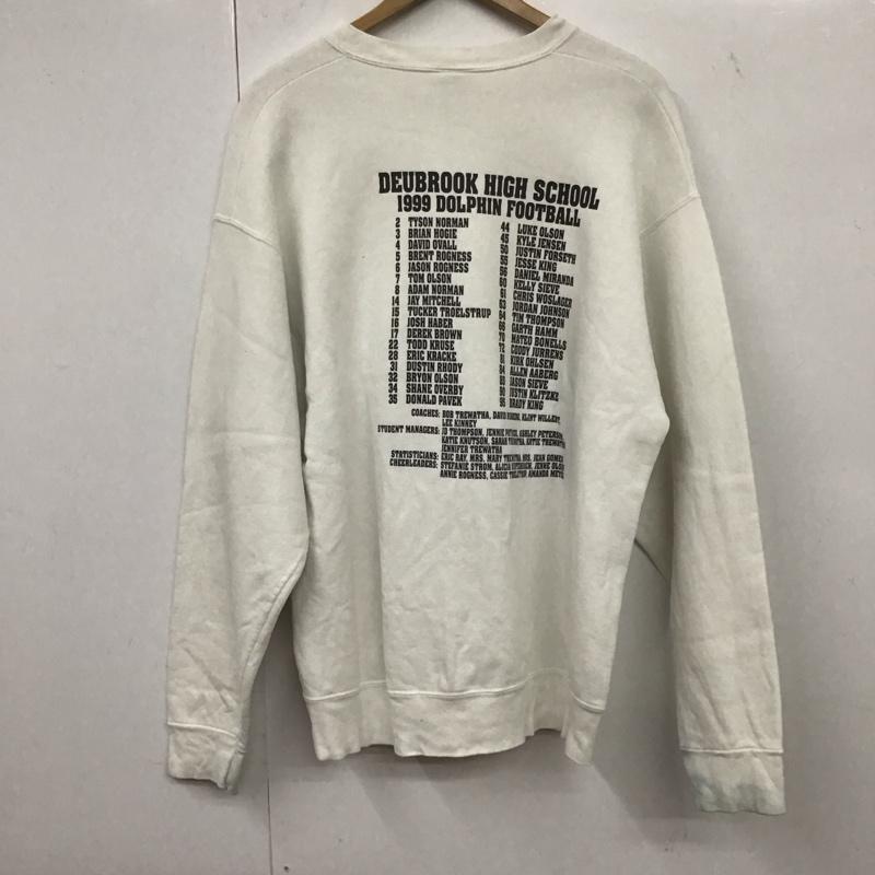 フルーツオブザルーム FRUIT OF THE LOOM トレーナー 長袖 長袖トレーナー スウェット クルーネック プルオーバー 90s usa製 XL プリント 白 / ホワイト /  メンズ USED 古着 中古 10132924