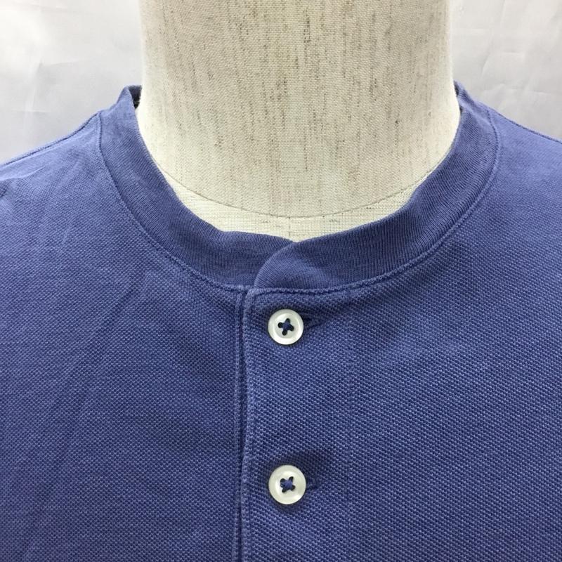 ポロラルフローレン POLO RALPH LAUREN Tシャツ 半袖 半袖カットソー 刺繍Tシャツ ヘンリーネックカットソー ノーカラーポロシャツ M ロゴ、文字 青 / ブルー /  メンズ USED 古着 中古 10108702