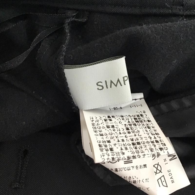 シンプリシテェ Simplicite パンツ スラックス スラックスパンツ ワイドパンツ カジュアルパンツ センタータックパンツ M 無地 黒 / ブラック /  レディース USED 古着 中古 10119445