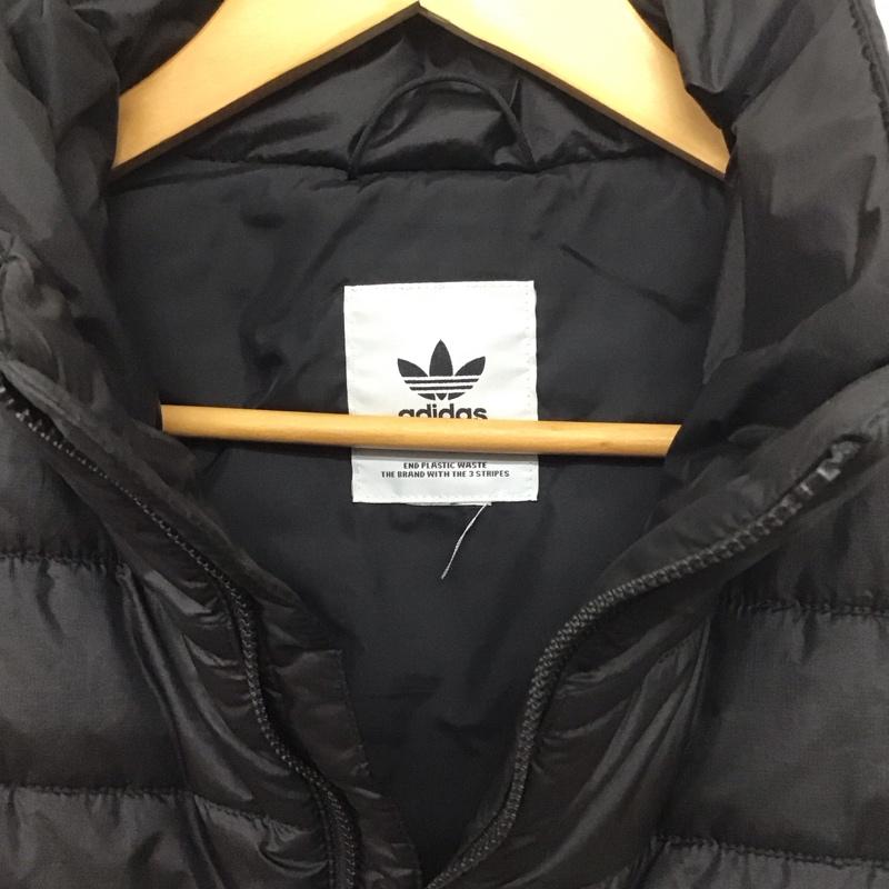 アディダス adidas ベスト ベスト ジップアップベスト ダウンベスト ノースリーブ ロゴ、文字 黒 / ブラック /  メンズ USED 古着 中古 10140139