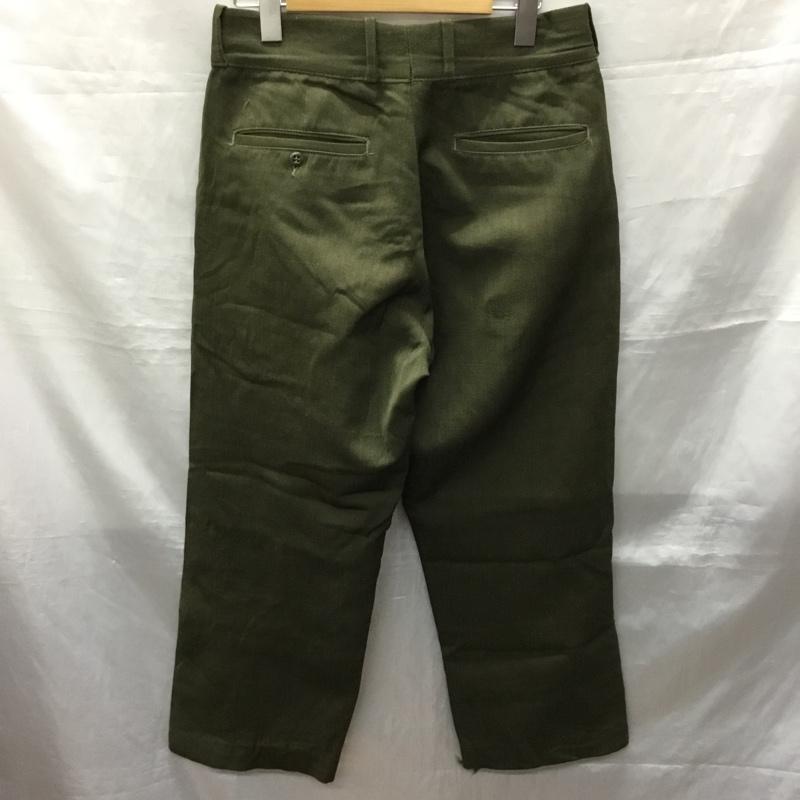 ジョンソンウーレンミルズ Johnson Woolen Mills パンツ スラックス スラックスパンツ ワイドパンツ 70s 80s 無地 カーキ / カーキ /  メンズ USED 古着 中古 10121987