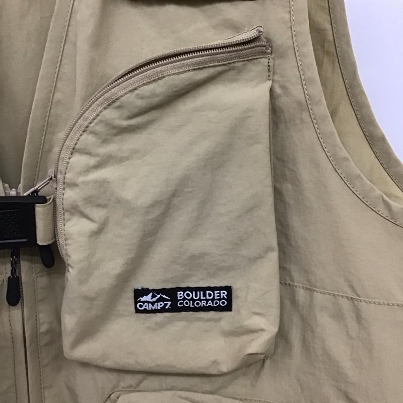 キャンプセブン CAMP7 ベスト ベスト ジップアップベスト ノースリーブカットソー アウター M ロゴ、文字 ベージュ / ベージュ /  メンズ USED 古着 中古 10141358