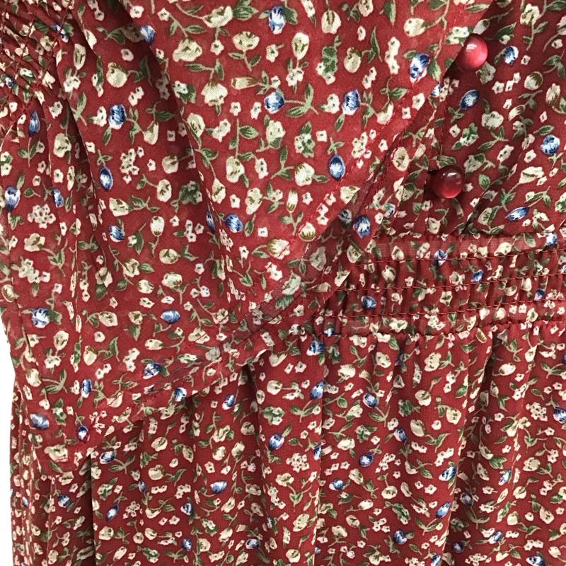 マジェスティックレゴン MAJESTIC LEGON ワンピース ひざ丈スカート 1085065220 ミニフラワーワンピース M 花柄 赤 / レッド /  レディース USED 古着 中古 10114017