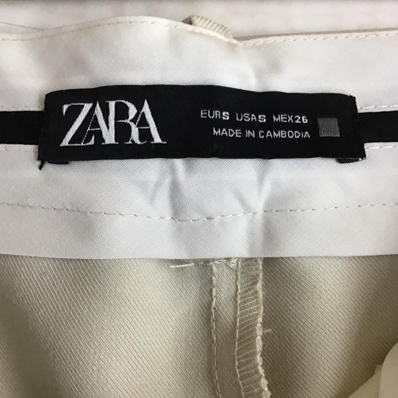 ザラ ZARA パンツ スラックス 8372 324 251 ワイドパンツ タック S 無地 アイボリー / アイボリー /  レディース USED 古着 中古 10118457