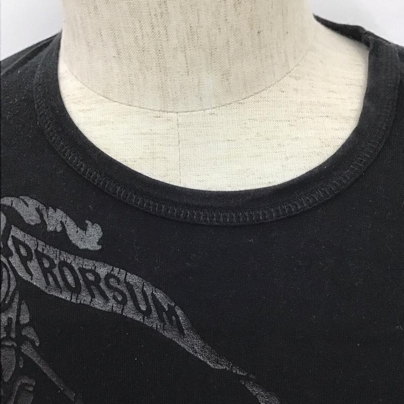 バーバリーブラックレーベル BURBERRY BLACK LABEL Tシャツ 半袖 BMV17-700-09 クルーネック プリント 2 ロゴ、文字 黒 / ブラック /  メンズ USED 古着 中古 10111856