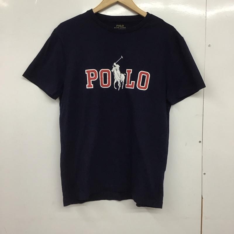 ポロラルフローレン POLO RALPH LAUREN Tシャツ 半袖 半袖カットソー プリントTシャツ クルーネックカットソー M ロゴ、文字 紺 / ネイビー /  メンズ USED 古着 中古 10148232