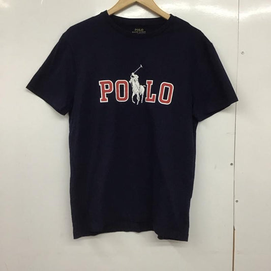 ポロラルフローレン POLO RALPH LAUREN Tシャツ 半袖 半袖カットソー プリントTシャツ クルーネックカットソー M ロゴ、文字 紺 / ネイビー /  メンズ USED 古着 中古 10148232