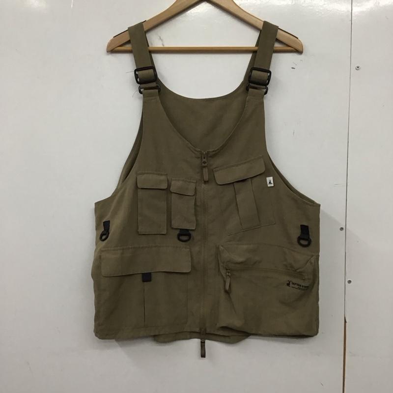 タケオキクチ TAKEO KIKUCHI ベスト ベスト 616-54297 キャプテンスタッグ別注 ユーティリティーベスト 無地 ベージュ / ベージュ /  メンズ USED 古着 中古 10150889
