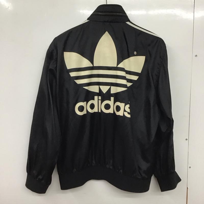 アディダス adidas ジャケット、上着 ジャケット、ブレザー ジップアップジャケット ナイロンジャケット アウター M ロゴ、文字 黒 / ブラック /  メンズ USED 古着 中古 10138728