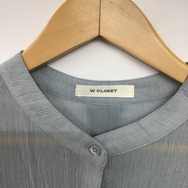 ダブルクローゼット w closet ワンピース ロングスカート 長袖シャツワンピース 前空きロングワンピース ノーカラー FREE 無地 灰 / グレー /  レディース USED 古着 中古 10128919