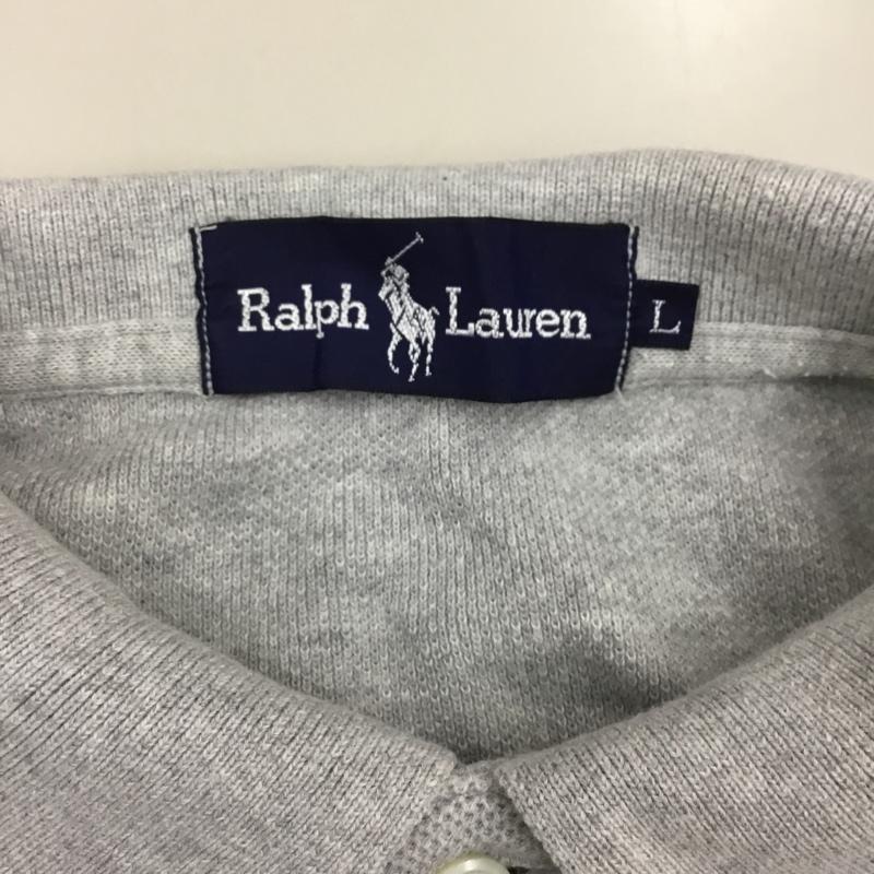 ラルフローレン RALPHLAUREN ポロシャツ 半袖 半袖ポロシャツ カラーシャツ 半袖カットソー L ロゴ、文字 灰 / グレー /  メンズ USED 古着 中古 10108429