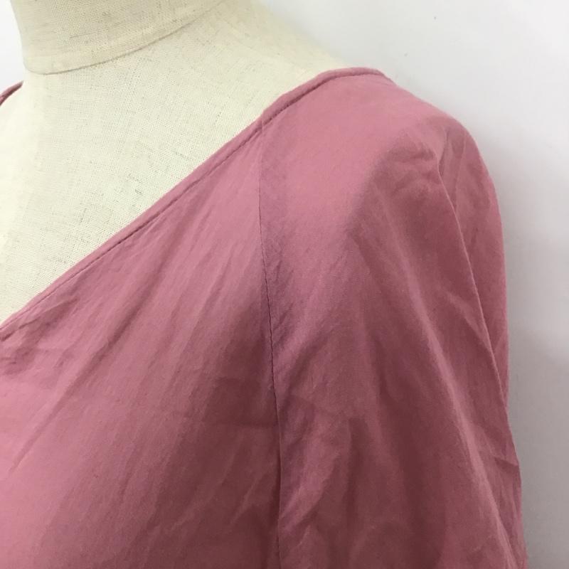 レリュームジャーナルスタンダード relume Journal Standard ワンピース ロングスカート 21-040-462-1001-1-0 長袖ワンピース フレアスカート ヘンリーネック ロングワンピース FREE 無地 桃 / ピンク /  レディース USED 古着 中古 10105963