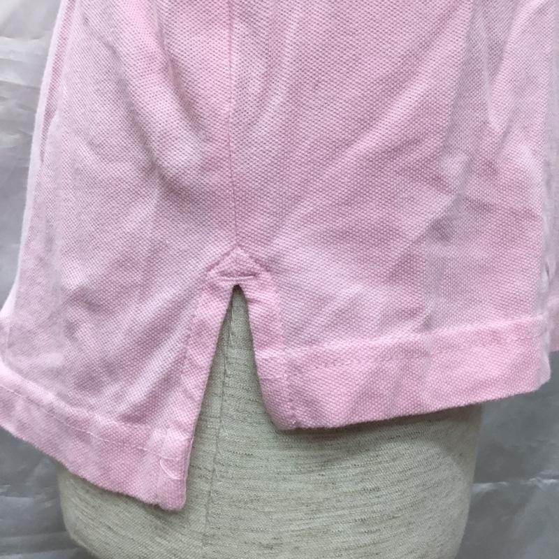 チャンピオン Champion ポロシャツ 半袖 半袖ポロシャツ カラーシャツ 半袖カットソー M ロゴ、文字 桃 / ピンク /  メンズ USED 古着 中古 10115033