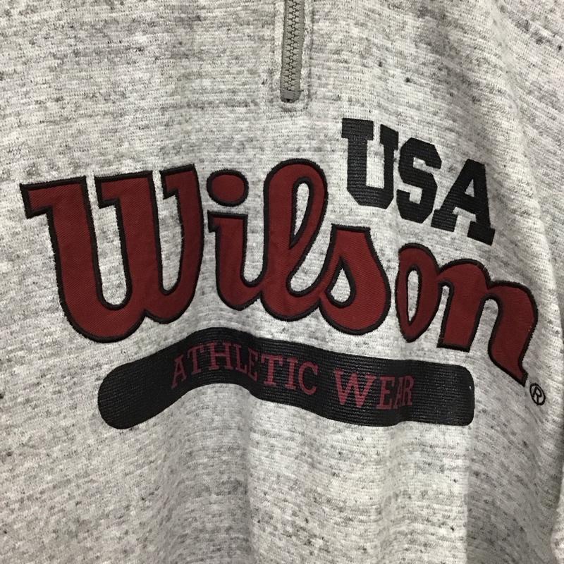 ウィルソン wilson トレーナー 長袖 長袖トレーナー スウェット スタンドネック プルオーバー L ロゴ、文字 灰 / グレー /  メンズ USED 古着 中古 10132071