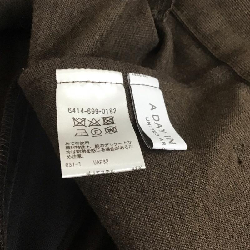 アデイインザライフ ユナイテッドアローズ A day in the life UNITED ARROWS パンツ スラックス 6414-699-0182 ジャージー イージーテーパードパンツ 無地 茶 / ブラウン /  レディース USED 古着 中古 10112996