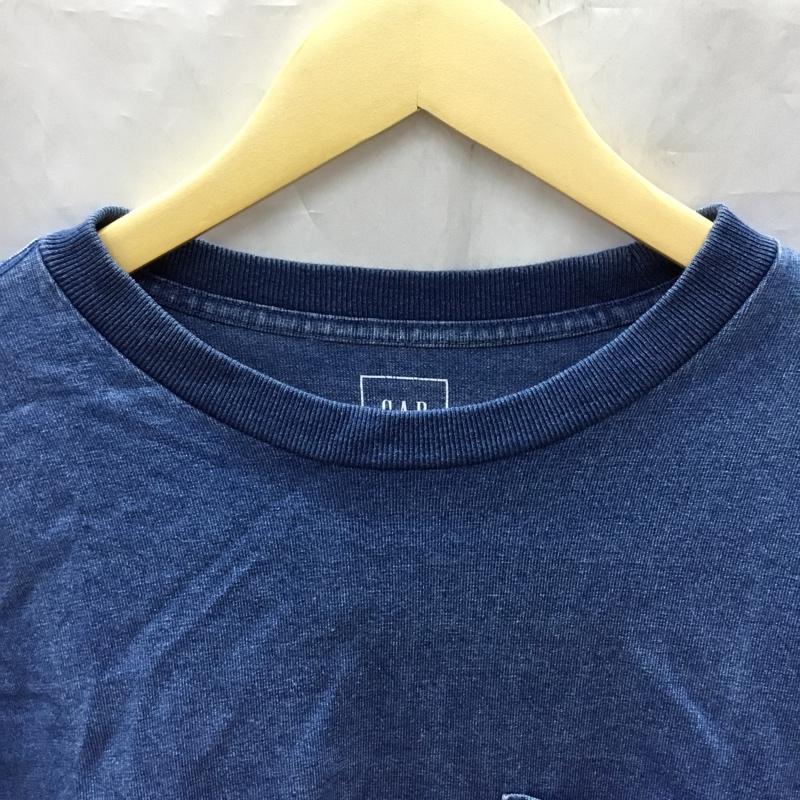 ギャップ GAP Tシャツ 半袖 クルーネック 胸ポケット M 無地 インディゴ / インディゴ /  メンズ USED 古着 中古 10119338