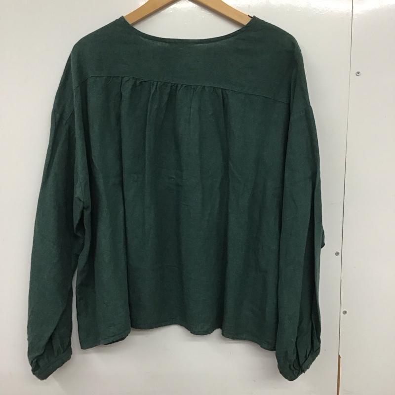 サマンサモスモス Samansa Mos2 シャツ、ブラウス 長袖 SKB-1710575 マカベアリス 刺繍ブラウス FREE 無地 緑 / グリーン /  レディース USED 古着 中古 10132853