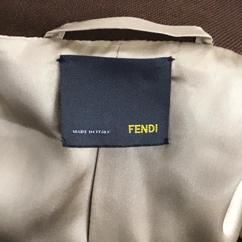 フェンディ FENDI コート コート一般 ロング丈 チェスターコート 42 無地 茶 / ブラウン /  レディース USED 古着 中古 10109450