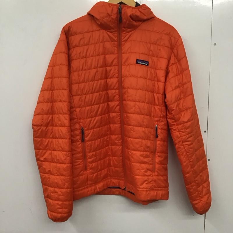 パタゴニア patagonia ジャケット、上着 ジャンパー、ブルゾン 84222 ナノパフフーディ ジップアップジャケット ダウンジャケット アウター M ロゴ、文字 橙 / オレンジ /  メンズ USED 古着 中古 10138421