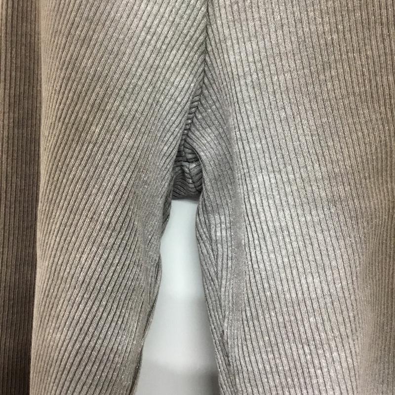 ザラ ZARA Tシャツ 長袖 3253 823 654 クロップド丈 リブ タグ付き ショート丈 M 無地 茶 / ブラウン / X 銀 / シルバー /  レディース USED 古着 中古 10144683