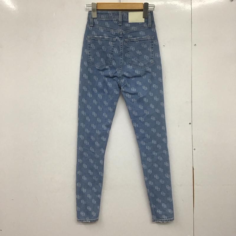 ジェイダ GYDA パンツ デニム、ジーンズ 072222409901 H/W LASER GG PATTERNスキニーデニムパンツ XS 総柄 X ロゴ、文字 水色 / ライトブルー /  レディース USED 古着 中古 10148927