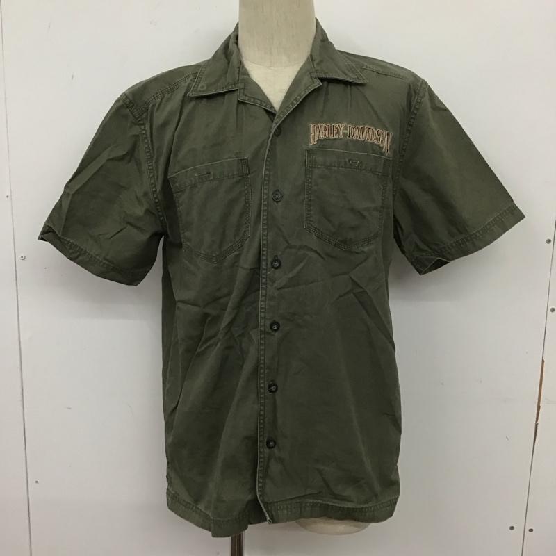 ハーレーダビッドソン Harley-Davidson シャツ、ブラウス 半袖 96104-10VM バックプリント S ロゴ、文字 カーキ / カーキ /  メンズ USED 古着 中古 10111201