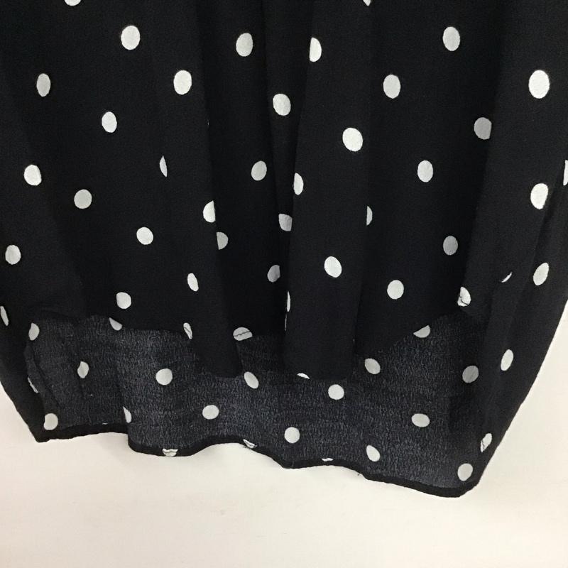 ザラ ZARA カットソー 七分袖 プルオーバーブラウス スキッパー XS ドット 黒 / ブラック /  レディース USED 古着 中古 10139234