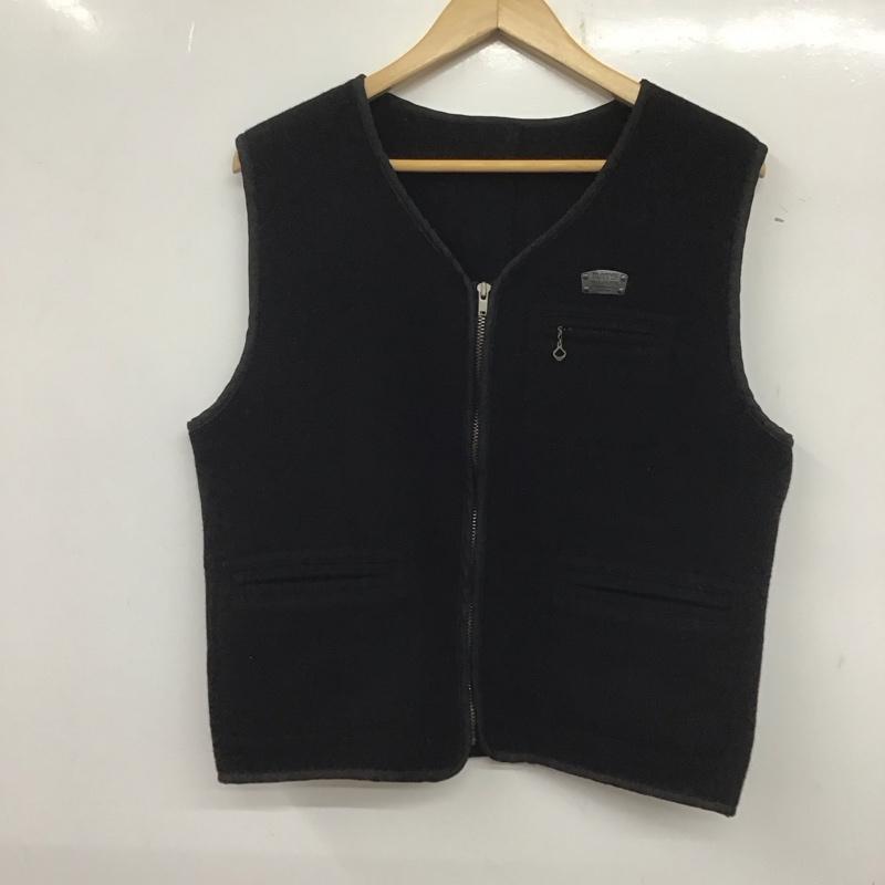 ラッツ RATS ベスト ベスト ジップアップベスト ノースリーブカットソー L ロゴ、文字 黒 / ブラック /  メンズ USED 古着 中古 10139307