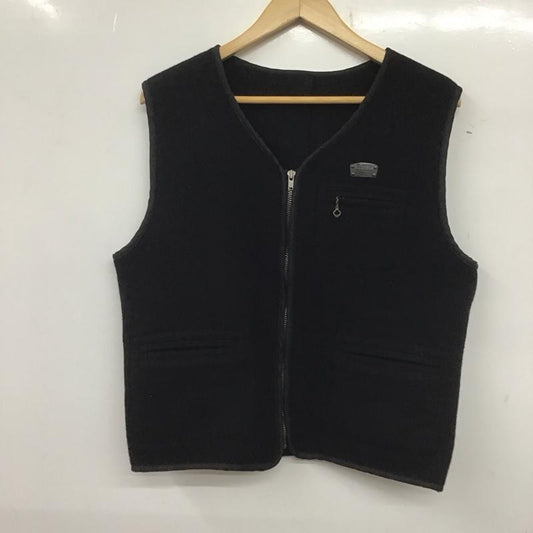 ラッツ RATS ベスト ベスト ジップアップベスト ノースリーブカットソー L ロゴ、文字 黒 / ブラック /  メンズ USED 古着 中古 10139307