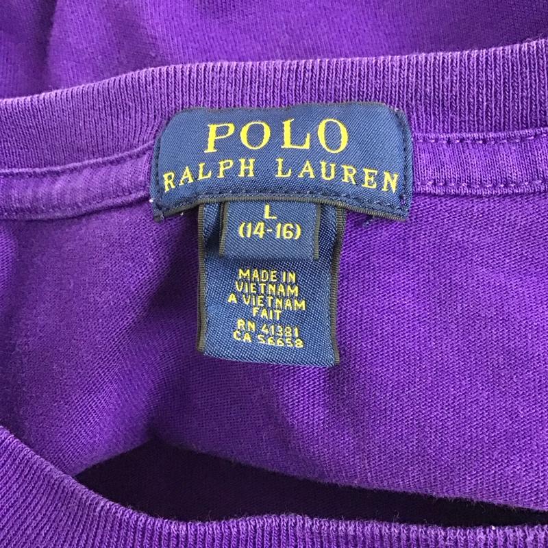 ポロラルフローレン POLO RALPH LAUREN カットソー 長袖 長袖カットソー プリントカットソー クルーネック L ロゴ、文字 紫 / パープル /  メンズ USED 古着 中古 10126220