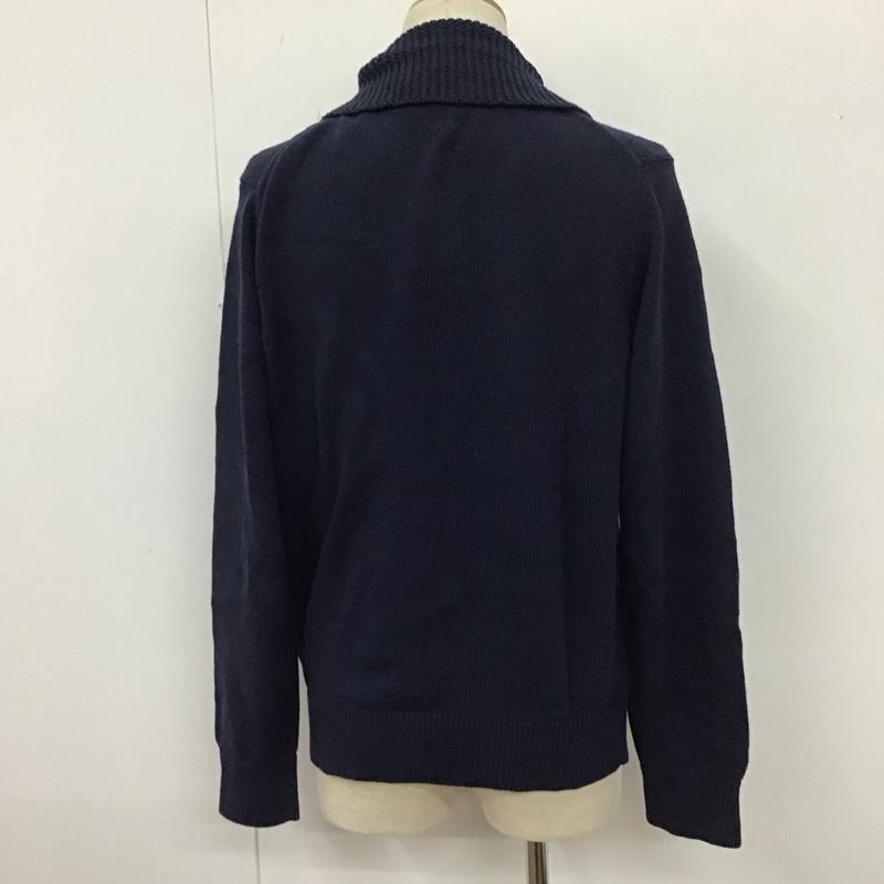 トミーヒルフィガー TOMMY HILFIGER ニット、セーター 長袖 長袖 L 無地 紺 / ネイビー /  メンズ USED 古着 中古 10111148