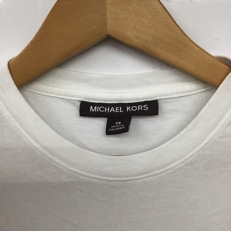 マイケルコース MICHAEL KORS Tシャツ 半袖 半袖カットソー プリントTシャツ クルーネックカットソー XS ロゴ、文字 白 / ホワイト /  メンズ USED 古着 中古 10133254