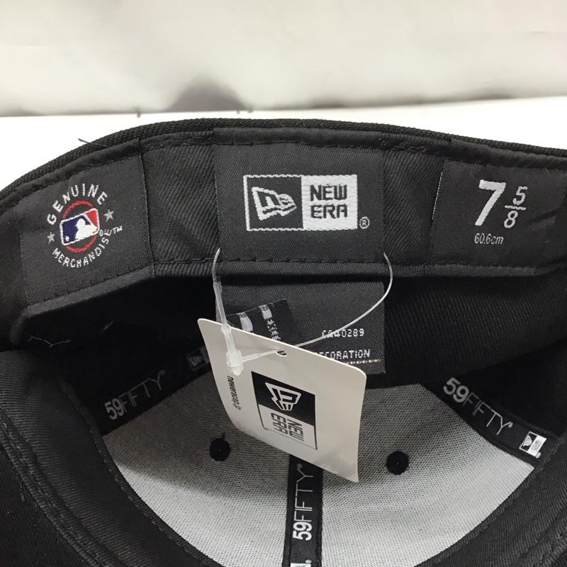 ニューエラ NEW ERA 帽子 キャップ NY ニューヨーク ヤンキース 59FIFTY タグ付き ロゴ、文字 黒 / ブラック /  メンズ USED 古着 中古 10122536