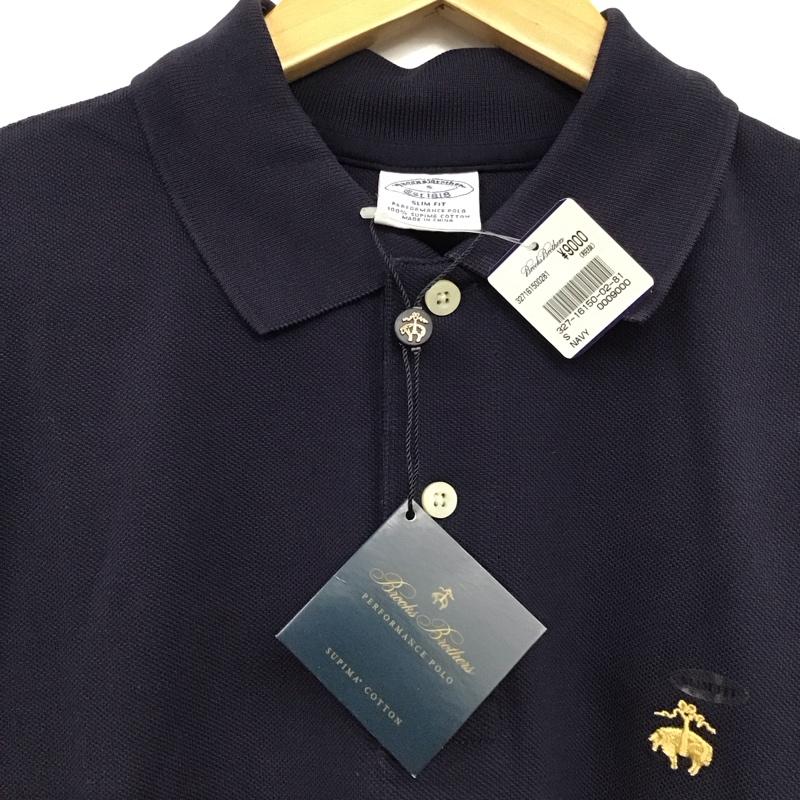 ブルックスブラザーズ BROOKS BROTHERS ポロシャツ 半袖 半袖ポロシャツ カラーシャツ 半袖カットソー S ロゴ、文字 紺 / ネイビー /  メンズ USED 古着 中古 10149615