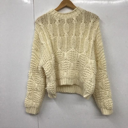 ザラ ZARA ニット、セーター 長袖 M 無地 白 / ホワイト /  レディース USED 古着 中古 10130335