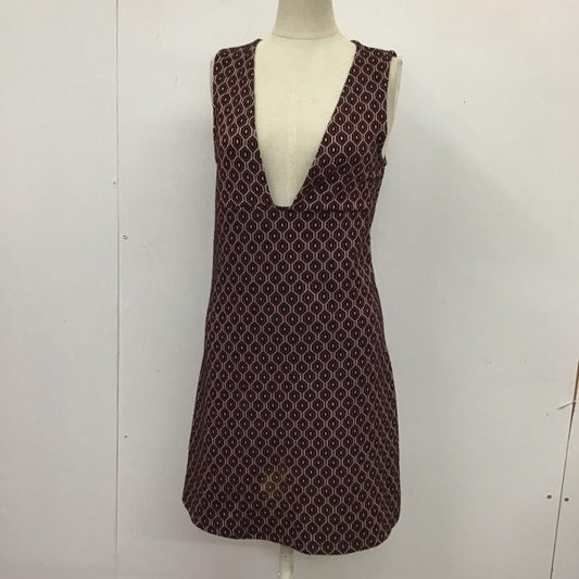 ザラ ZARA ワンピース ミニスカート S 総柄 黒 / ブラック / X 白 / ホワイト / X 赤 / レッド /  レディース USED 古着 中古 10115343