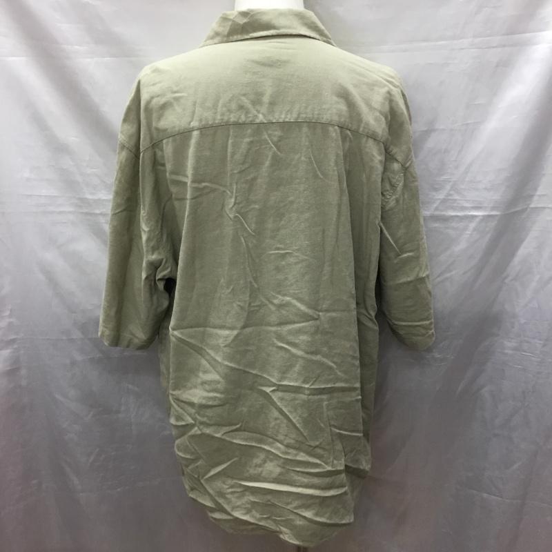 古着 USED シャツ、ブラウス 半袖 半袖シャツ カラーシャツ 半袖カットソー 無地シャツ XXL 無地 ベージュ / ベージュ /  メンズ USED 古着 中古 10122925