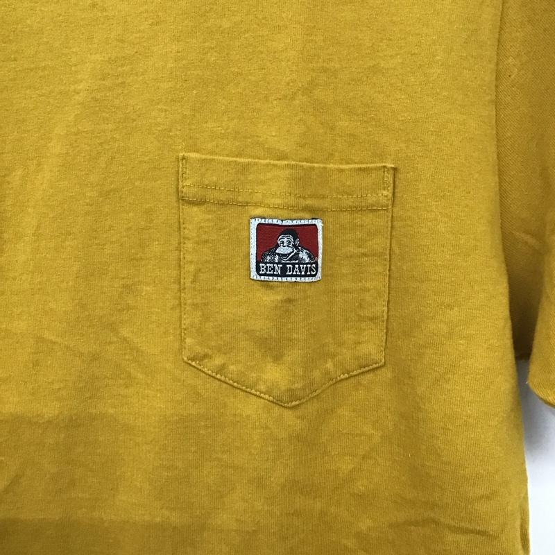 ベンデイビス BEN DAVIS Tシャツ 半袖 半袖カットソー プリントTシャツ クルーネックカットソー L ロゴ、文字 黄 / イエロー /  メンズ USED 古着 中古 10128643