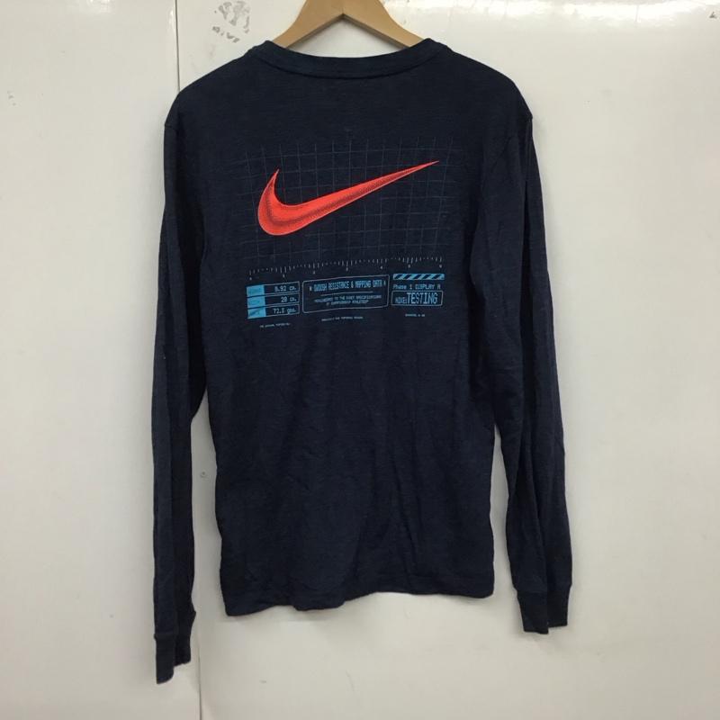 ナイキ NIKE Tシャツ 長袖 DA0650-451 M ロゴ、文字 紺 / ネイビー /  メンズ USED 古着 中古 10128510