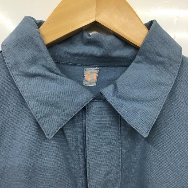 ミリタリー ミリタリー シャツ、ブラウス 長袖 ミリタリーシャツ 長袖シャツ 古着 スウェーデン軍 グランパシャツ 無地 水色 / ライトブルー /  メンズ USED 古着 中古 10131350