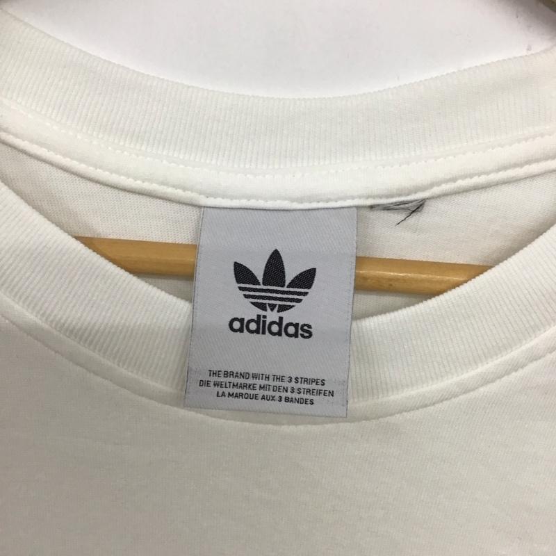 アディダス adidas Tシャツ 半袖 半袖カットソー プリントTシャツ クルーネックカットソー ロゴ、文字 白 / ホワイト /  メンズ USED 古着 中古 10133720
