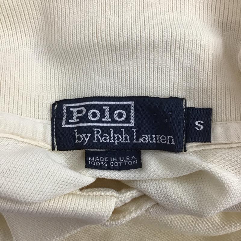 ポロバイラルフローレン Polo by RALPH LAUREN ポロシャツ 半袖 半袖ポロシャツ カラーシャツ 半袖カットソー 90S USA製 S ロゴ、文字 アイボリー / アイボリー /  メンズ USED 古着 中古 10109832