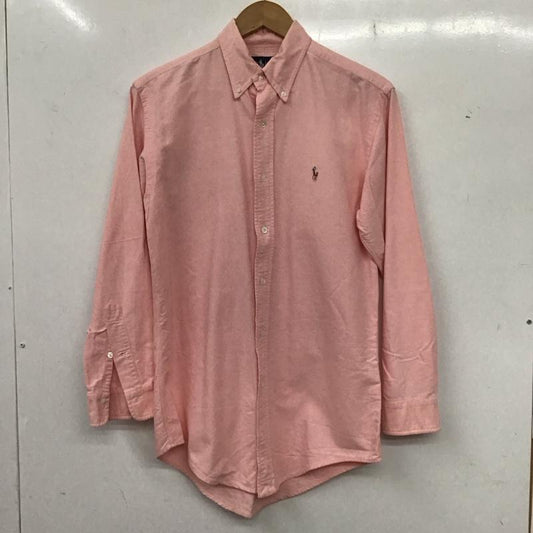 ラルフローレン RALPHLAUREN シャツ、ブラウス 長袖 長袖シャツ 無地シャツ カラーシャツ ボタンダウンシャツ ロゴ、文字 桃 / ピンク /  メンズ USED 古着 中古 10136190