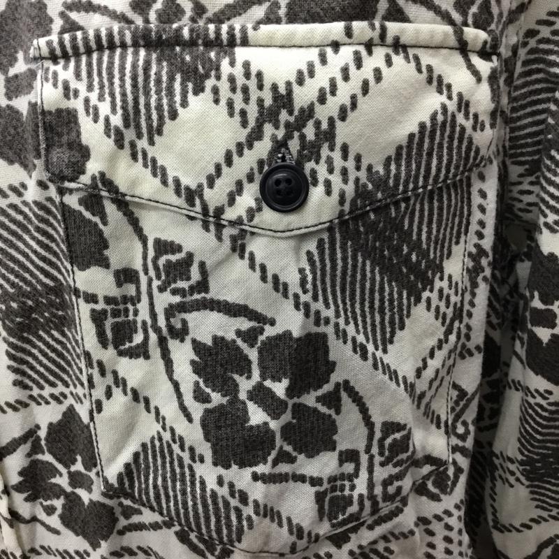 デニム アンド サプライ DENIM & SUPPLY シャツ、ブラウス 長袖 胸ポケット M 総柄 アイボリー / アイボリー / X ダークブラウン / ダークブラウン /  メンズ USED 古着 中古 10117160